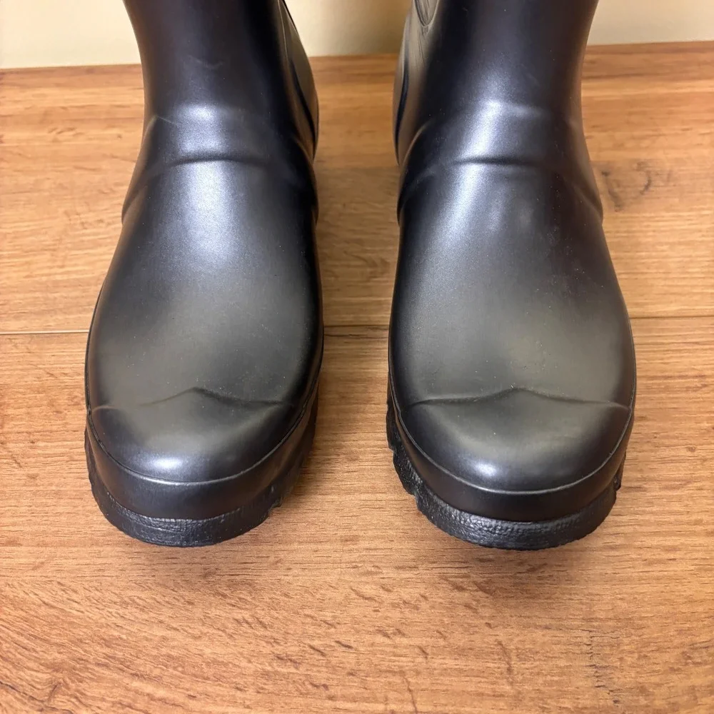 HUNTER Original Tall Nebula Waterproof Rain Boot Silver Women‎ Size 7 Rubber
